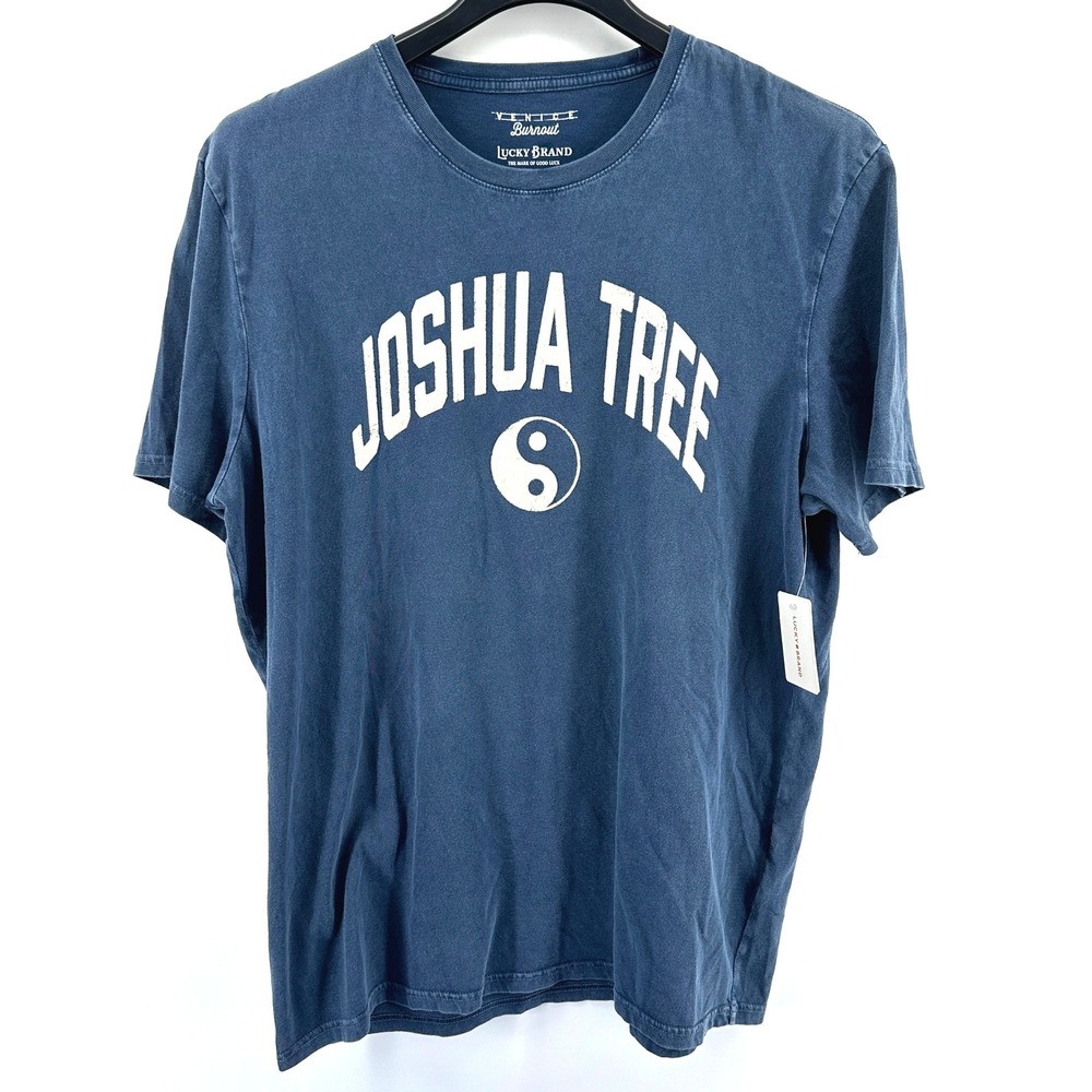 Lucky Brand Joshua Tree Men XL Blue Venice Burnout Felt Letters Joshua Tree NWT